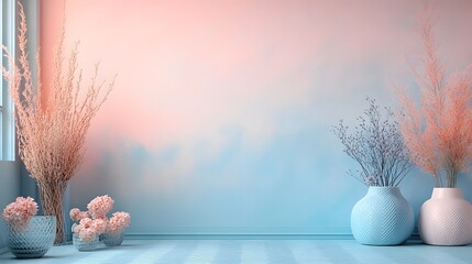 there are three vases with flowers in them on a table