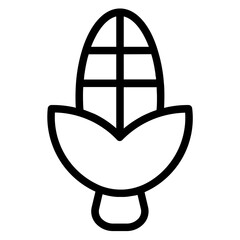 Breakfast Corn Food Line Icon