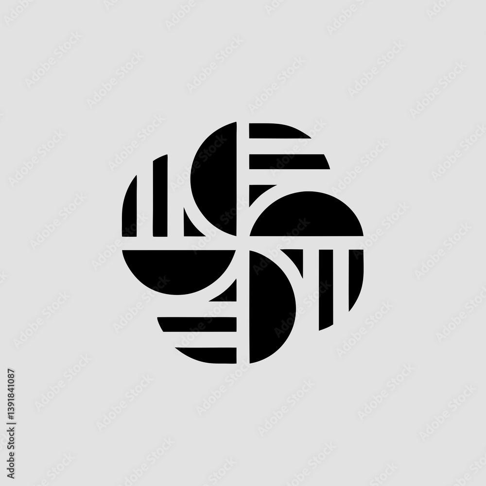 Poster abstract geometric design with circular and line elements