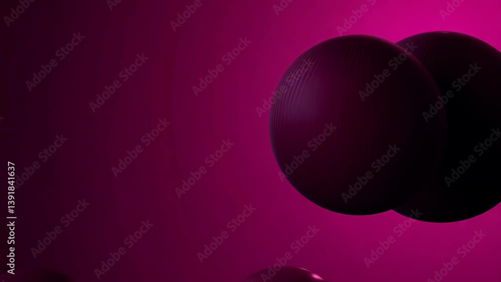 Poster lots of beautiful chaotic and slow translucent spheres on a dark background. suitable for abstract d