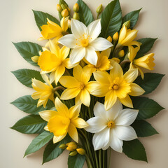 Obraz premium bouquet of yellow flowers isolated