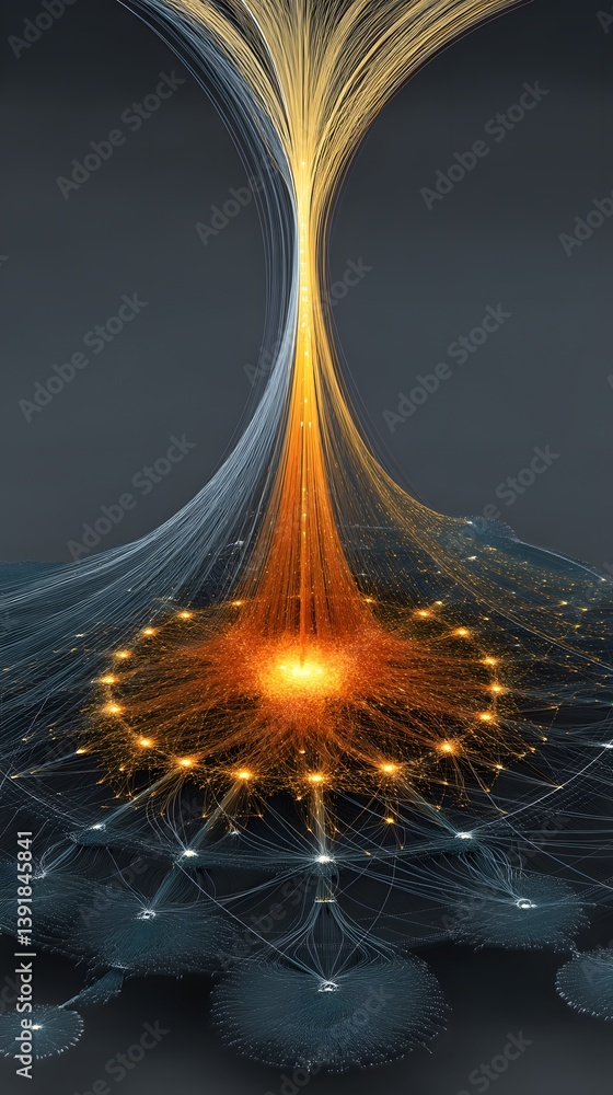 Poster visualization of llm scalability with dynamic machine learning nodes expanding across a data network
