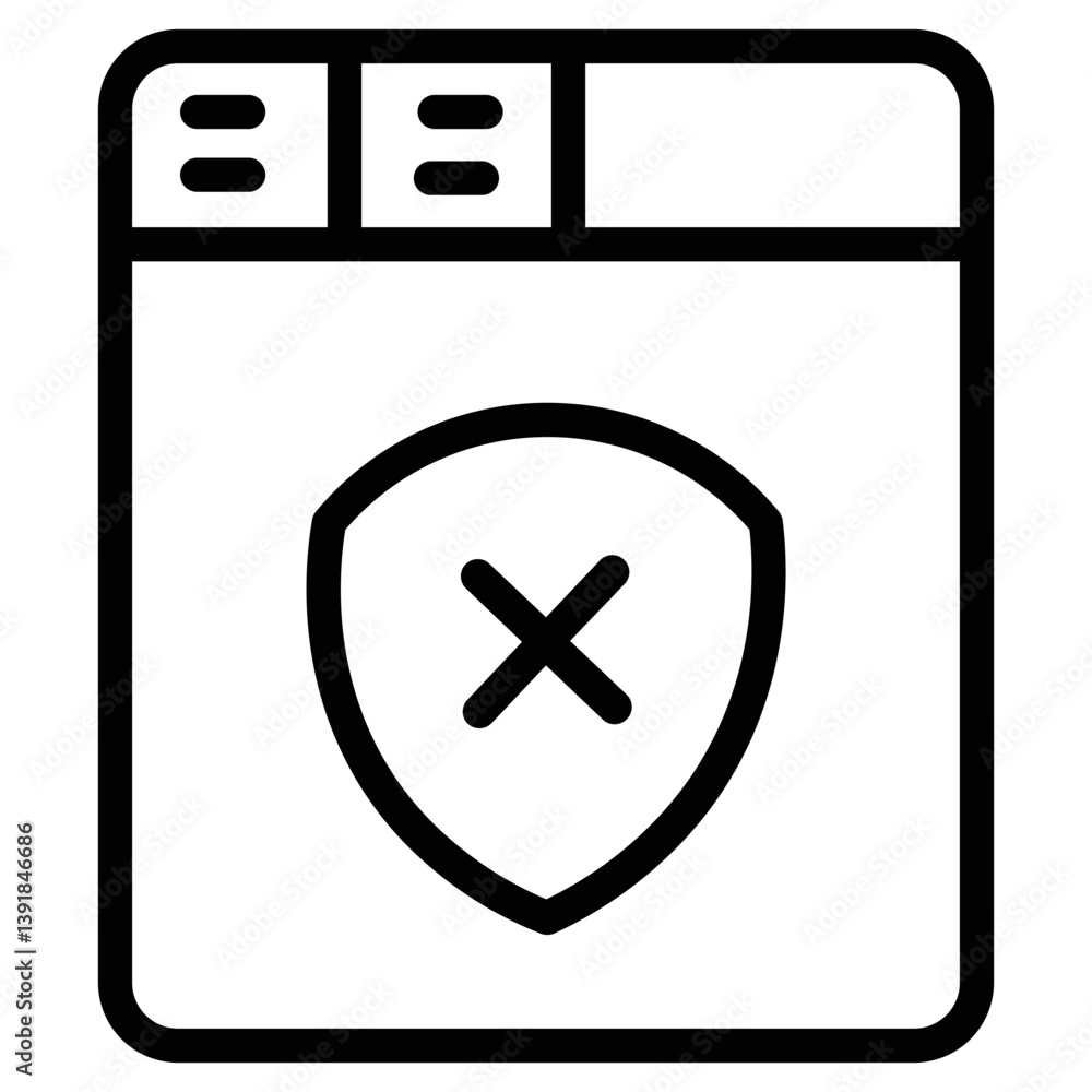 Poster hackers insect bug line icon