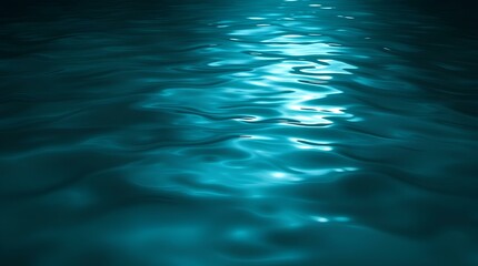 Obraz premium Water Surface: Deep Teal Waves Reflecting Light in Tranquil Harmony