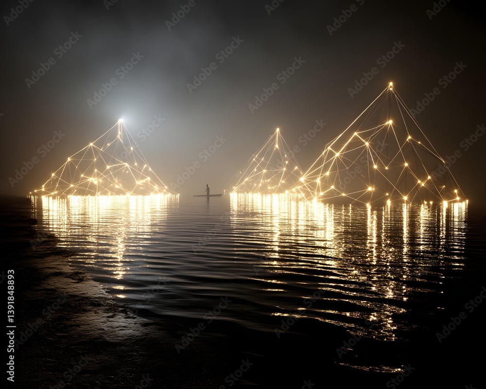 Aufkleber a conceptual visualization of llm innovation, algorithms creating new pathways through machine learn