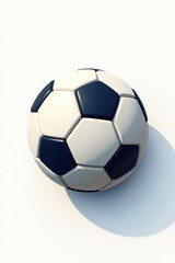 Flat soccer ball icon with shadow effect on white background, graphics, football