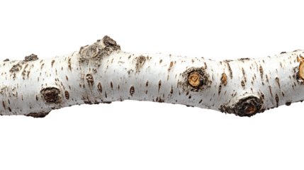  Fresh birch branch with green leaves on transparent background, perfect for environmental education and natural science teaching materials 