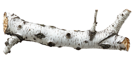  Natural birch twig with spring leaves on transparent background, perfect for forestry awareness and woodland ecosystem protection themes 