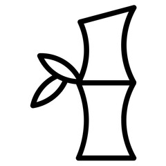 Bamboo Tree Forest Line Icon
