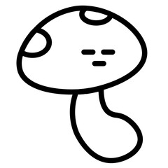 Food Forest Mushrooms Line Icon