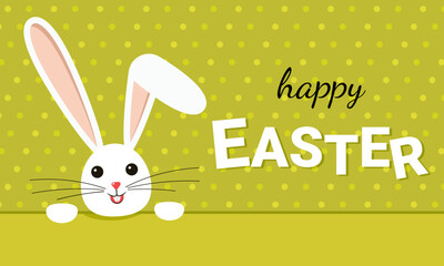 happy Easter. Greeting card with a rabbit.