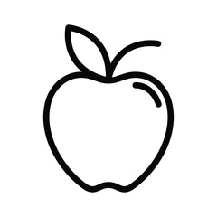 Apple icon representing diet, health, nutrition and fresh food line design