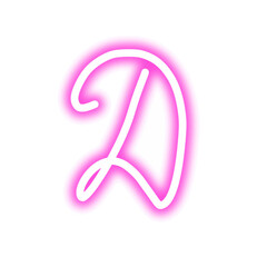 Pink Neon Letter  D