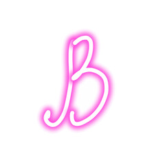 Fototapeta premium Pink Neon Letter B