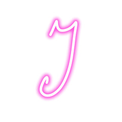 Fototapeta premium Pink Neon Letter J
