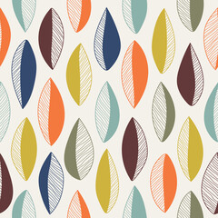 Vector background of leaves, seamless pattern