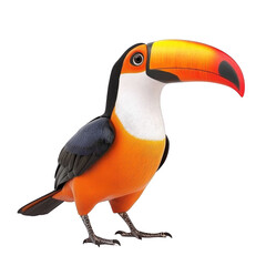 Obraz premium Striking toucan displaying its colorful bill and unique features against a transparent background