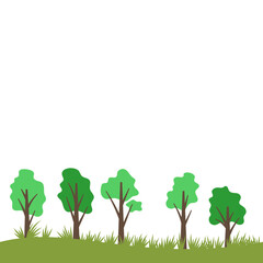 Obraz premium Illustration Environment Trees on Green Ground
