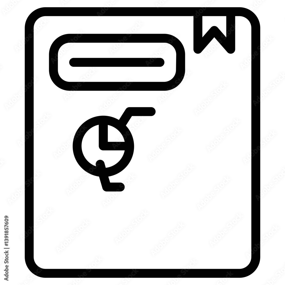 Poster analysis data file line icon