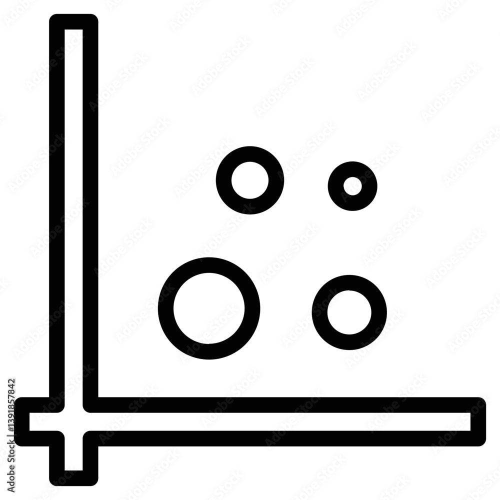 Poster bubble chart graph line icon