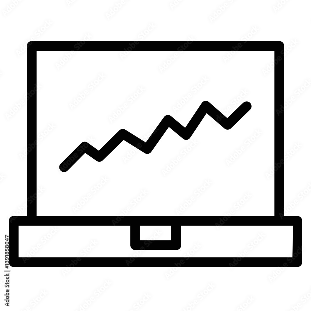 Poster chart graph report line icon