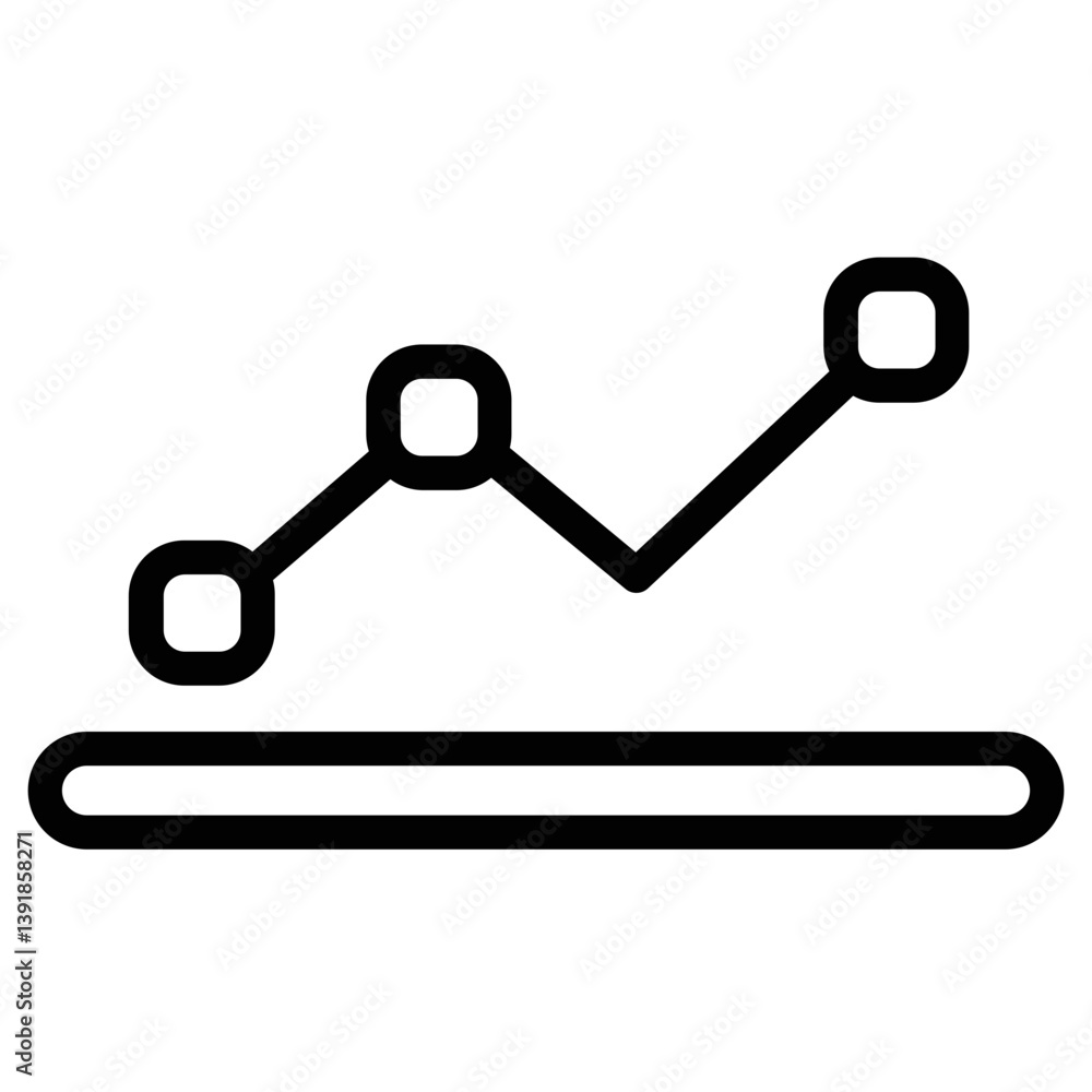 Poster graph chart database line icon