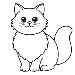 vector simple character cat
coloring page cat