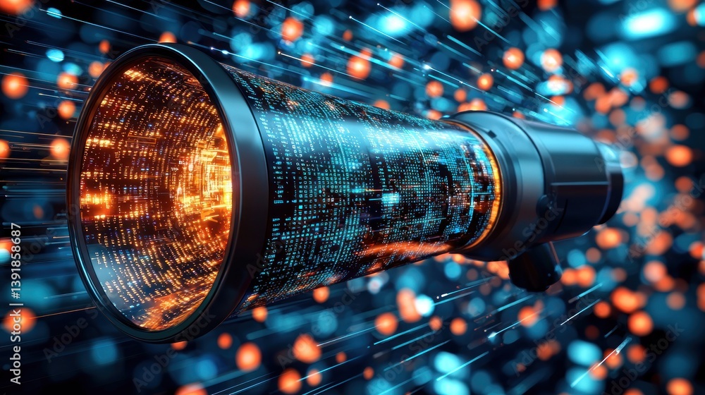 Poster digital data stream: a futuristic visualization of high-speed data transmission