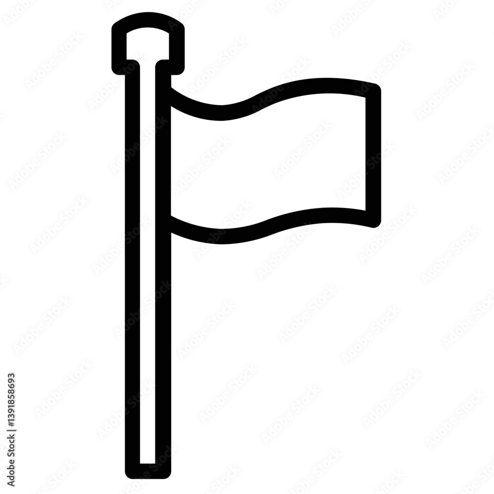 Poster alert flag report line icon