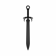 Black and white drawing of a sword icon template for your website design, logo, app, UI