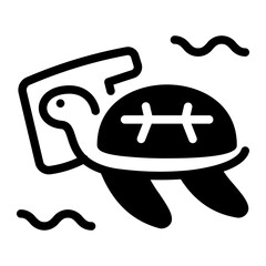 This Turtle icon is suitable for Earth Day, Save the Earth, Plastic Pollution, etc
