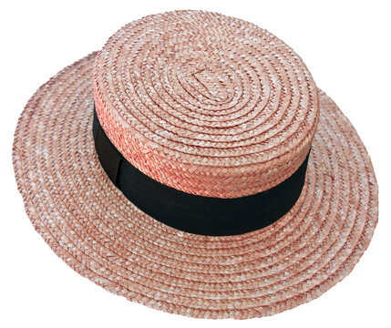Chapeau de paille sur fond blanc 