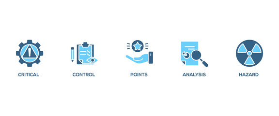 HACCP banner web icon vector illustration concept for hazard analysis and critical control points acronym in food safety management system