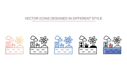 Beach Party icon design with white background stock illustration