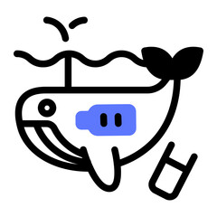 This Whale icon is suitable for Earth Day, Save the Earth, Plastic Pollution, etc