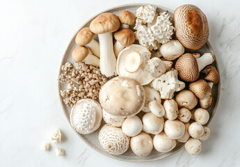 Diverse Mushroom Varieties  Clean Light Setup