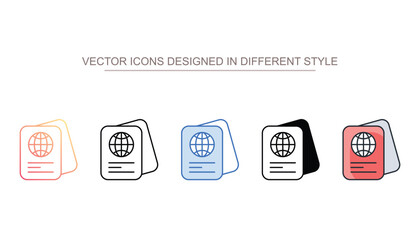 Passport icon design with white background stock illustration