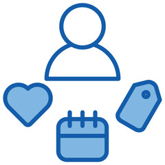 Consumer Behavior Blue White Icon