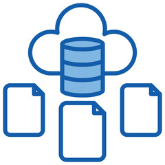 Big Data Blue White Icon