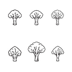 Minimalist Broccoli Leaf Line Art for Modern Projects