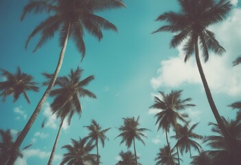 style beach concept below travel tropical blue background trees view from summer vintage palm sky tree plant generative resort sand island natural vacation sun sea paradise tour tourism abstract