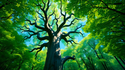 Fototapeta premium Peaceful Earth Day Nature Scene With Trees