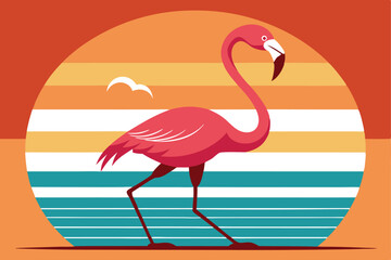 Graceful Flamingo Logo .Modern Tropical Wildlife Design