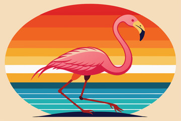 Graceful Flamingo Logo .Modern Tropical Wildlife Design