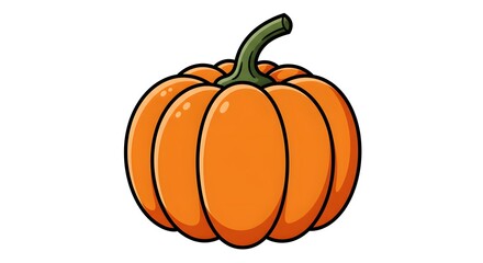 Obraz premium A Vibrant Cartoon Pumpkin: Perfect for Autumn Designs and Fall Festivities