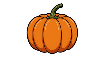 Obraz premium A Vibrant Illustration of a Single, Ripe Pumpkin, Perfect for Autumn Designs