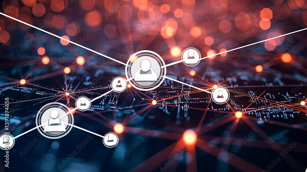 Poster digital waves: business connectivity. explore waves of digital infographics connecting business and 
