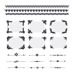 Set Vintage Ornate Labels Decorative Frames and Retro Badges	