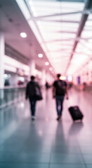  Airport Blur: People, Luggage, & Travel Vibes | Hazy Airport Scene | Motion, Modern, Transportation, & Adventure