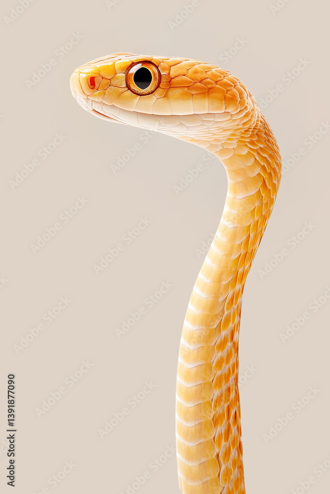 Poster floating snake with soft background and diffused light